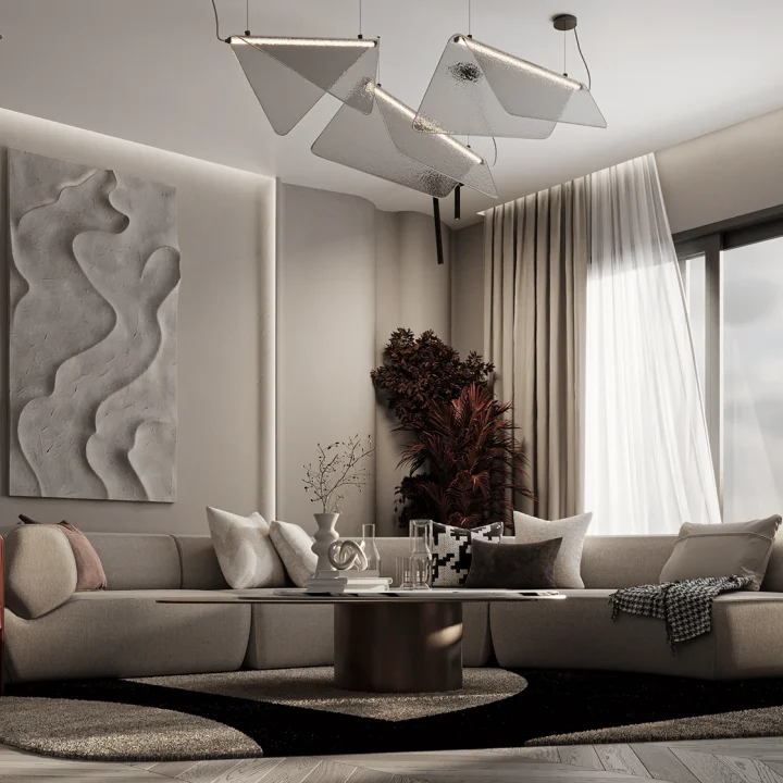 RECEPTION & KITCHEN - Madinaty Sera Interior Design Egypt
